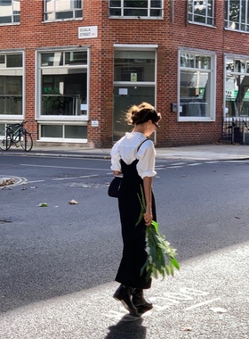 Ys2022秋季新款韩国东大门th*bar*net气质中长款羊毛吊带连衣裙