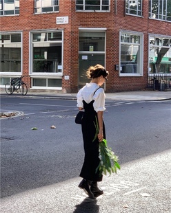 net气质中长款 Ys2022秋季 bar 韩国东大门th 羊毛吊带连衣裙 新款