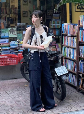 现  2025春夏季新款韩国设计师sim*lest form休闲薄款工装裤