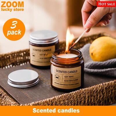 3pcs/set Scented Candles Natural Soyn Non-toxic Wax Candles