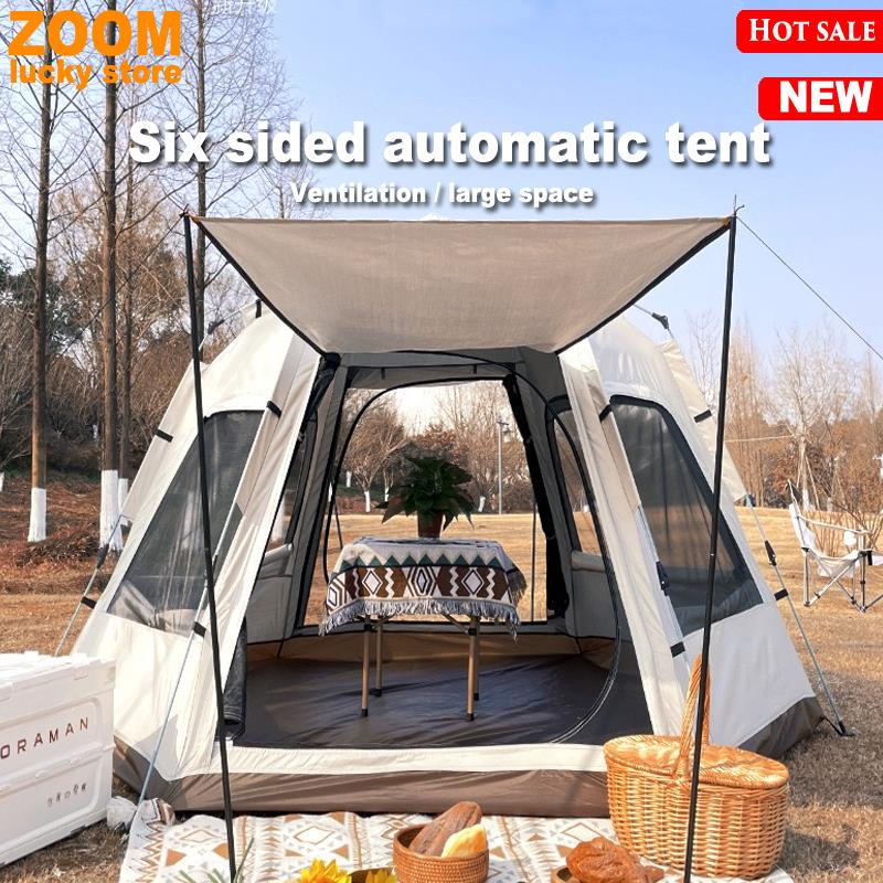 Outdoor automatic hexagon camping tent picnic waterproof