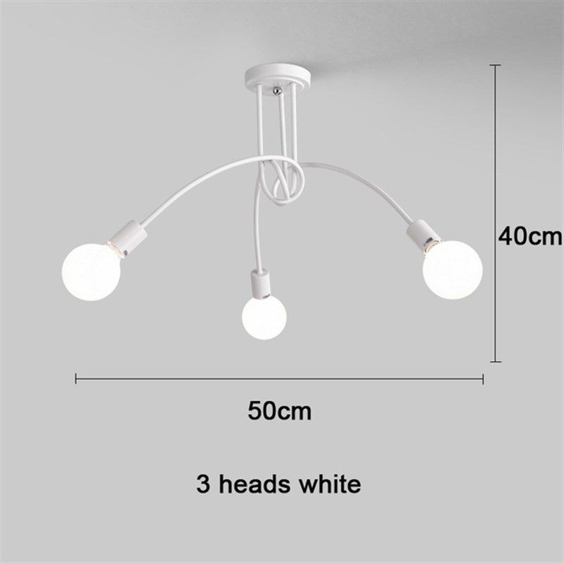DARHYN Nordic Modern Creative Curve Chandeliers Wrought Iron - 实物图