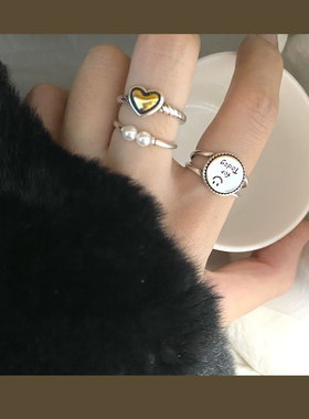 泰银开口饰品时尚风戒指买一送一