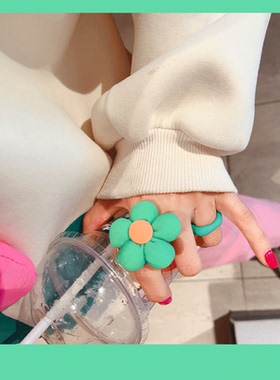 绿森林女布艺日韩可爱戒指