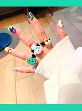 lvsen女树脂日韩可爱戒指