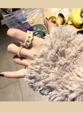 greenjingz树脂戒指饰品简约