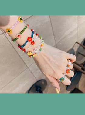 绿森林女水晶韩国手链不褪色