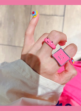 其他女滴油日韩可爱戒指