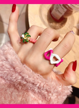 green新品滴油宝石戒指日韩