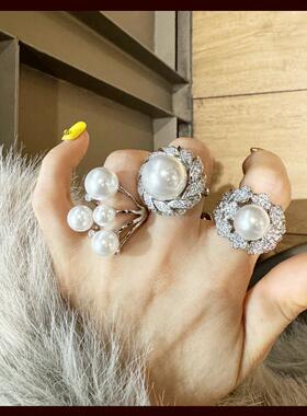 戒指女个性夸张满钻指环