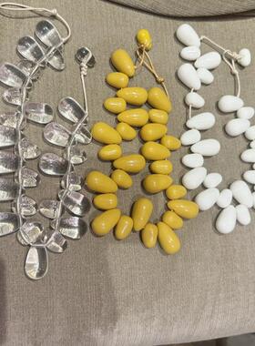 秋冬美拉德色系欧美重工珍珠项链