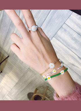 手链天然珍珠绿森林贝壳简约女