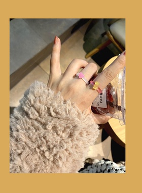 greenxinp精致小熊透明可爱戒指