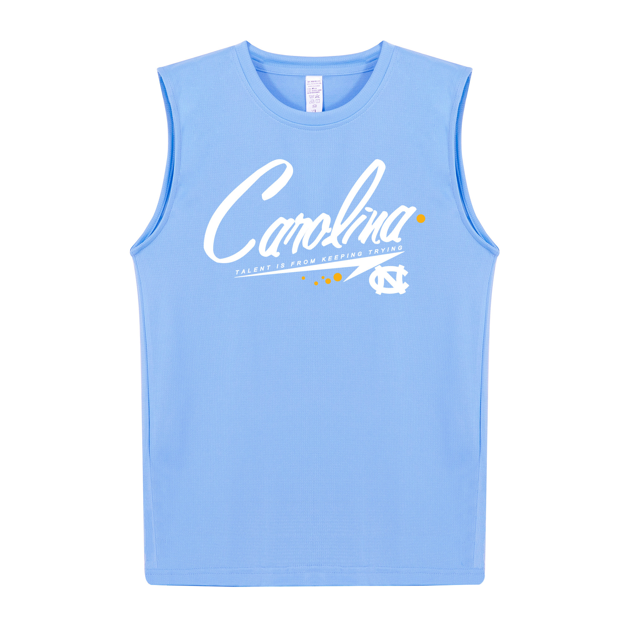 ncaa北卡美式篮球背心投篮训练服男速干宽松无袖坎肩运动健身跑步