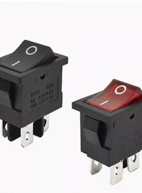 15*21MM带灯 4脚带灯 KCD1-104 船型开关 6A 250V 红色/绿色带灯