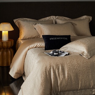 高档轻奢风莱赛尔提花四件套真丝质感床品套件奢华高级感床上用品