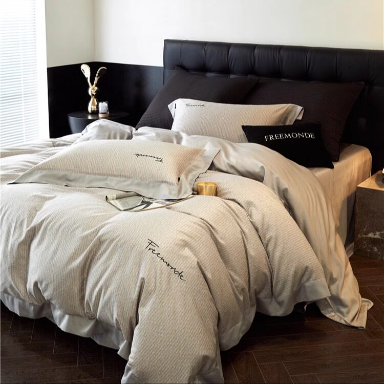 轻奢高级感天丝棉磨毛四件套秋冬长绒棉全棉纯棉被套保暖床上用品