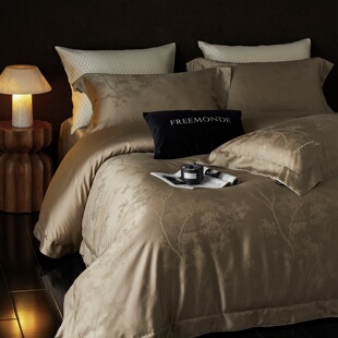 冰凉提花几何图案高级感床品套件 莱赛尔四件套夏季 LOOPS LOVE法式