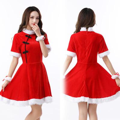 中国风旗袍连衣裙主播cos制服圣诞节服装女仆装cosplay兔女郎圣诞