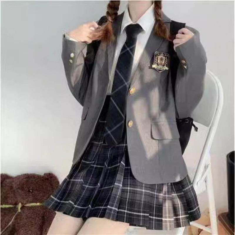 高校jk制服裙套装 西装正版校供学生服外套秋季学院风日系西服