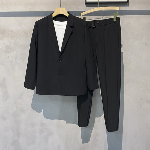 休闲西装套装男士高级感西服潮流轻熟风西装外套英伦雅痞百搭上衣