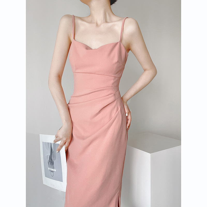 修身性感法式纯欲吊带裙