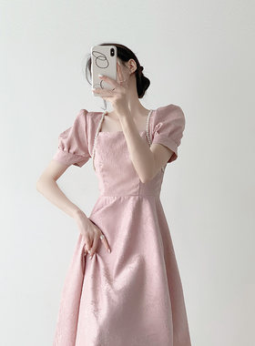 高端精致订婚领证法式礼服裙子