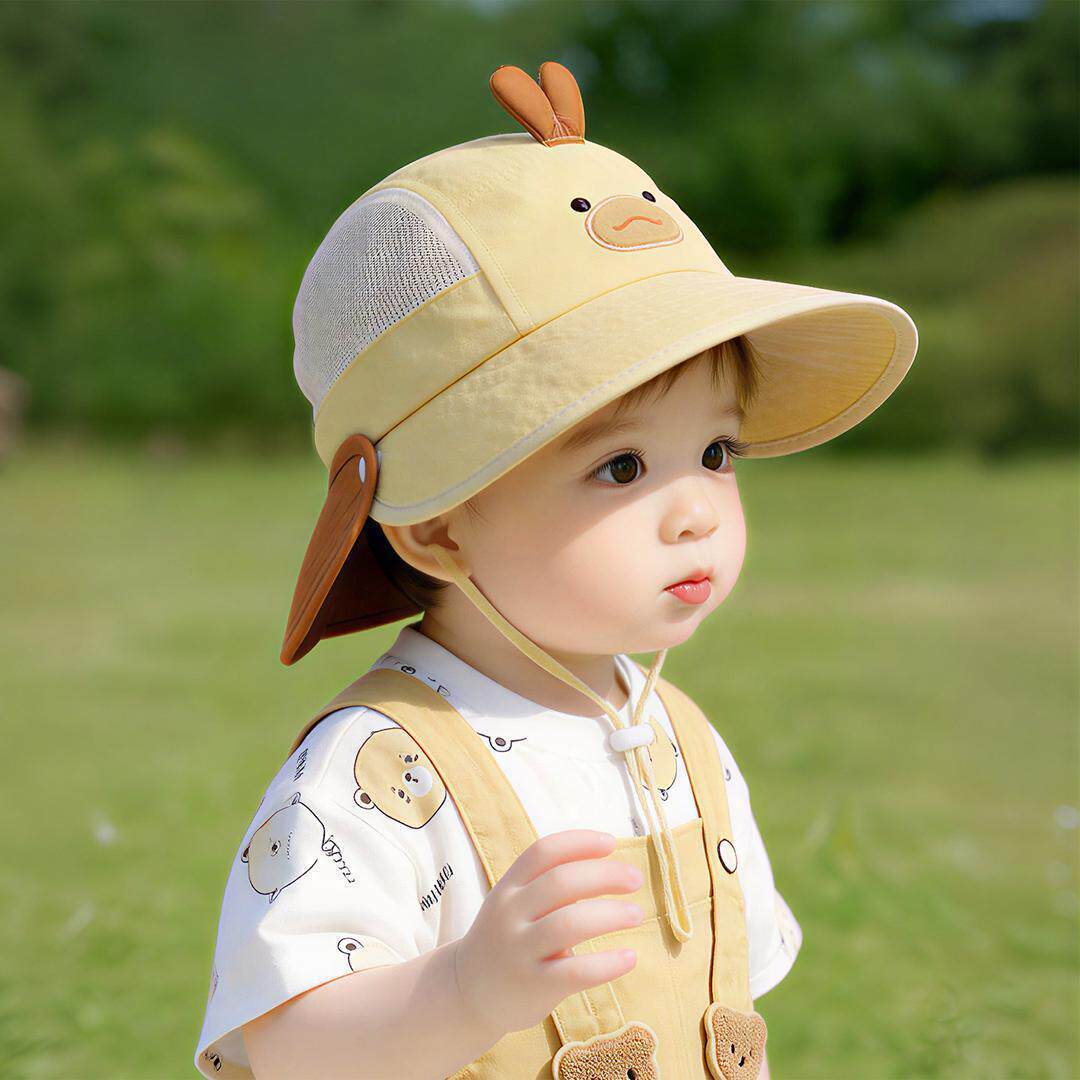 防晒帽宝宝一岁男童帽子女款2026新款女童男款1儿童六月龄夏透气