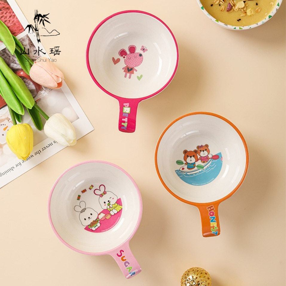 山水瑶竹纤维食品级儿童餐具橙子