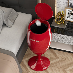 友耐创意高脚杯家用大容量可移动免弯腰垃圾桶卧室客厅收纳纸篓