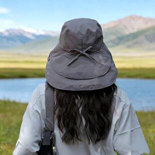 帽子2026年新款时尚洋气大头围60以上女大帽檐百搭休闲女士渔夫帽