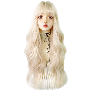 白金色假发女全头套洛丽塔lolita长卷发cos浅奶金色法式芭比卷jk