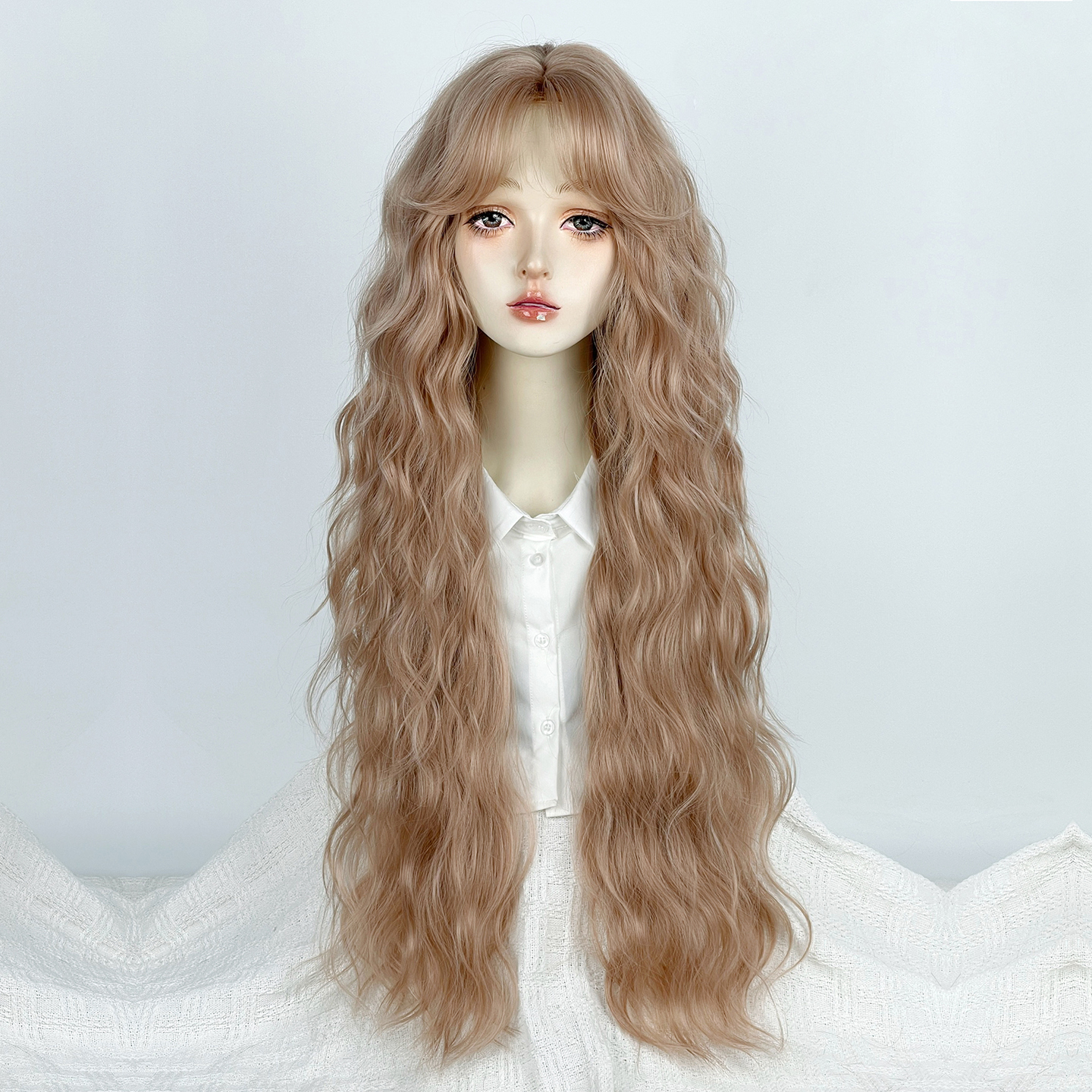 高层次金色假发lolita超长卷发套