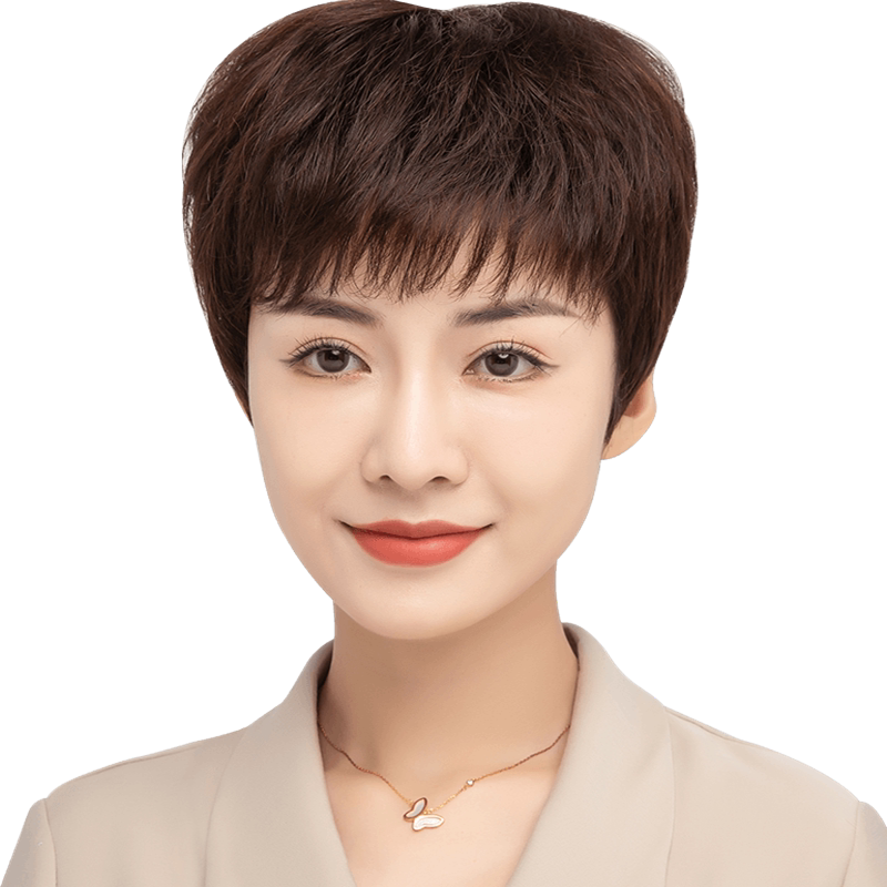 逸致真人真发纹理烫斜留海