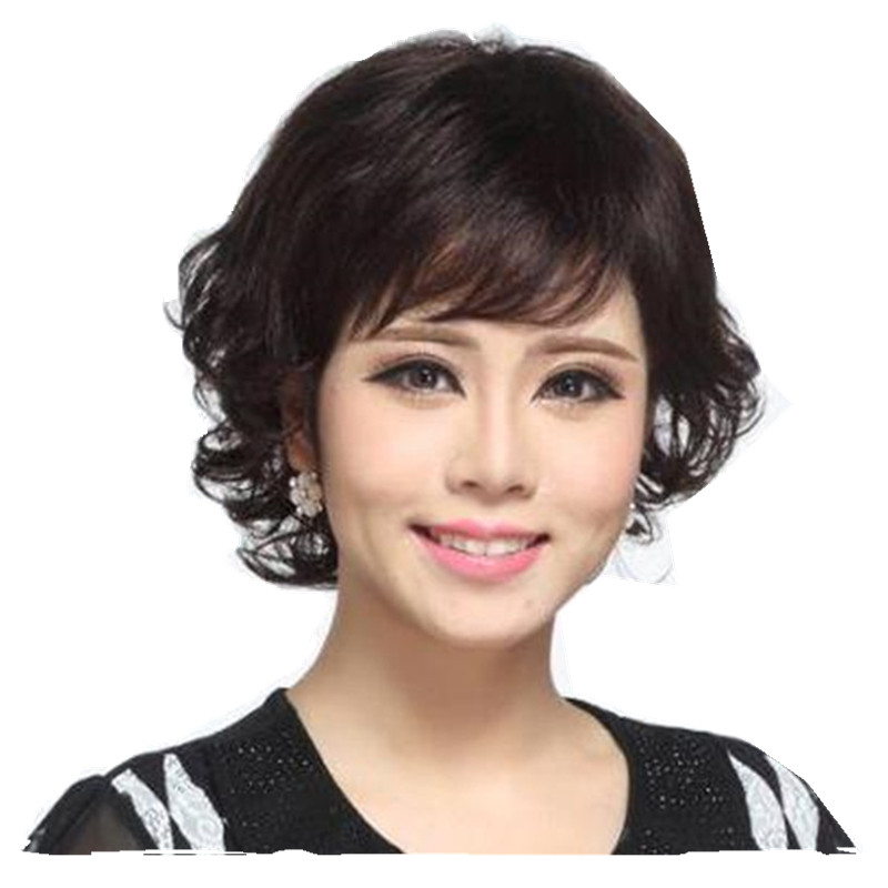 蛋卷头中年风妈妈假发女短发