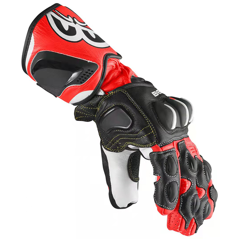 BERIK大眼竞技手套摩托车骑行赛道防摔四季长款防风皮手套