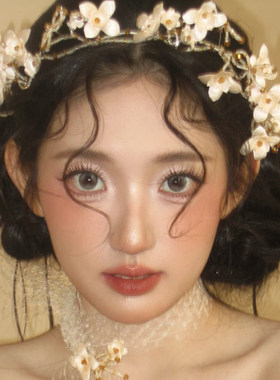 复古森系新娘花朵婚纱发饰