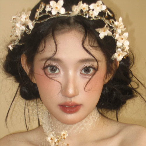 复古森系新娘花朵婚纱发饰