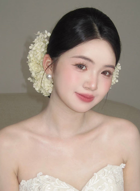 超仙森系新娘花朵发饰