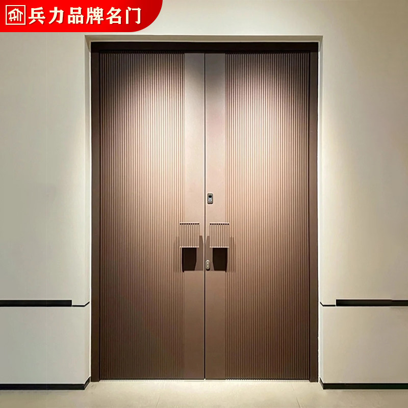 防爆铸铝门双开对开子母防盗门家用高端别墅进户大门单铝合金纯铜_虎窝淘