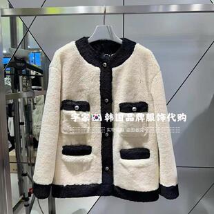 亲妈渠~韩国LUCKY家奶fufu外套女新款冬季韩系宽松中长款毛毛大衣