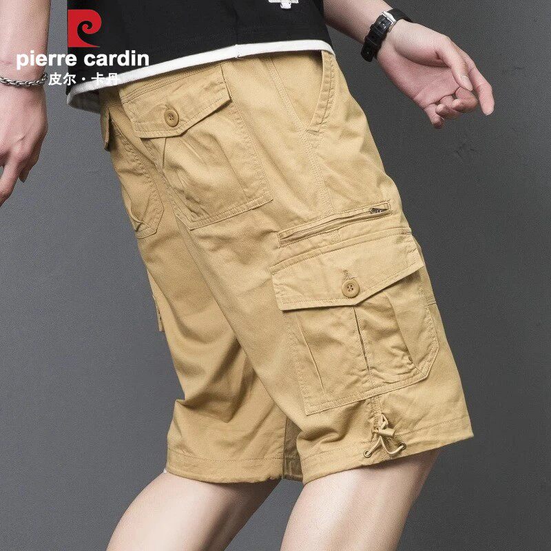 皮尔卡丹夏季新款男士多口袋纯棉工装短裤时尚百搭大码休闲五分裤