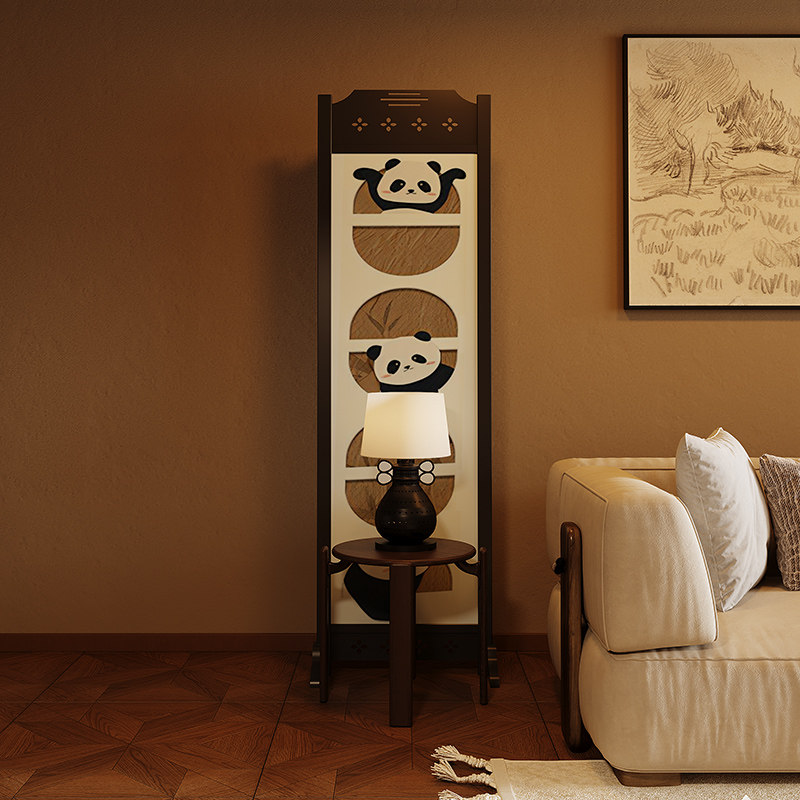 法式奶油风折叠移动实木屏风漆画屏风高端入户客厅隔断定制图案