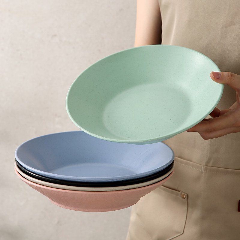 北欧风纯色小麦石纹盘