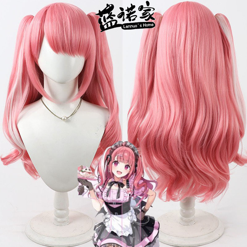 【蓝诺家】虚拟vtuber播主 笹木咲cos假发 仿真头皮 分体双马尾