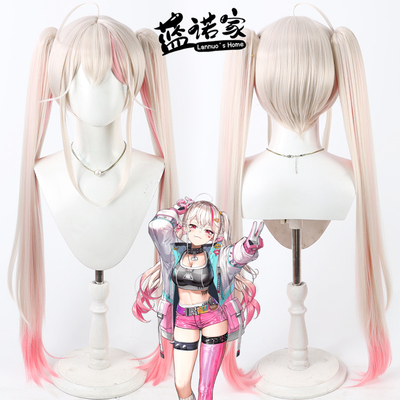 【蓝诺家】胜利女神 豺狼cos假发 仿真头皮分体马尾 双色渐变