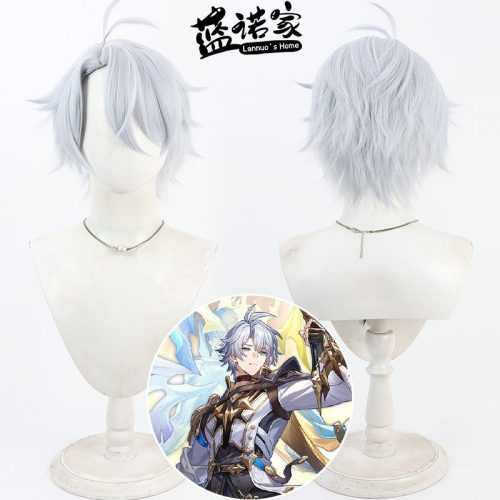 【蓝诺家】崩坏星穹铁道 白厄cos假发 Phainon 仿真头皮淡蓝色