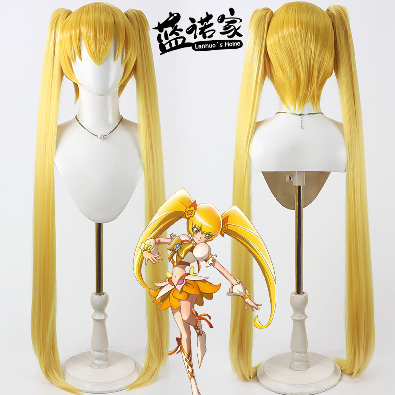 【蓝诺家】光之美少女 阳光天使明堂院树cos假发仿真头皮分体马尾