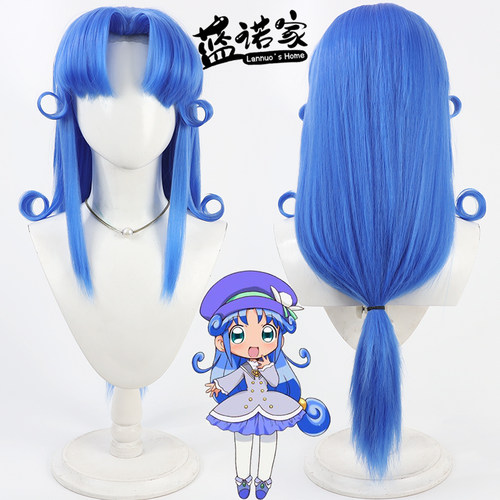 【蓝诺家】双子星公主 莲音cos假发 机制美人尖打毛发根宝蓝色