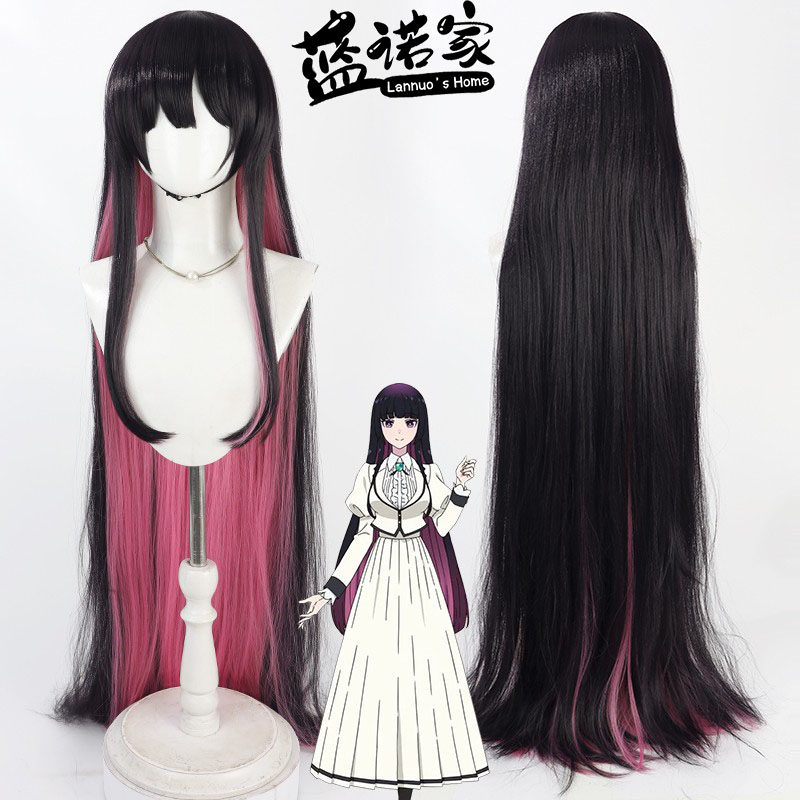【蓝诺家】摇滚乃淑女之嗜 黑铁音羽cos假发黑紫色仿真头皮长散发